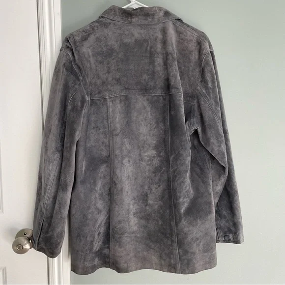 Vintage St John's Bay 100% Leather Gray Leather Jacket Unisex Size M - Picture 4 of 9